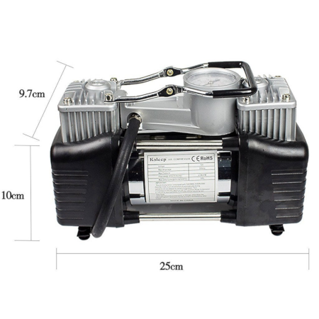 Dual Cylinder Air Compressor Tire Inflator - 12V 150PSI - Casta