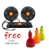 Dual head USB Cooling Fan 360 Degree Adjustable