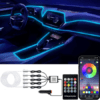 Car LED Interior Strip Ambient Lighting Kit - 12v - 5 In 1