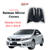 Batman Style Carbon Fiber Side Mirror Covers For Honda Civic 2011-2015