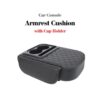 Car Center Console Armrest Cushion with Cup Holder - Beige - Image 3