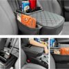 Car Center Console Armrest Cushion with Cup Holder - Beige - Image 6