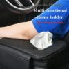 Car Center Console Armrest Cushion with Tissue Box Holder - Black - Image 6