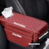 Car Center Console Armrest Cushion with Tissue Box Holder - Black - Image 5