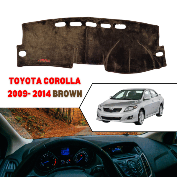 Toyota Corolla 2009 2014 Dashboard Mat - Suede Nonslip Velvet Fur - Brown