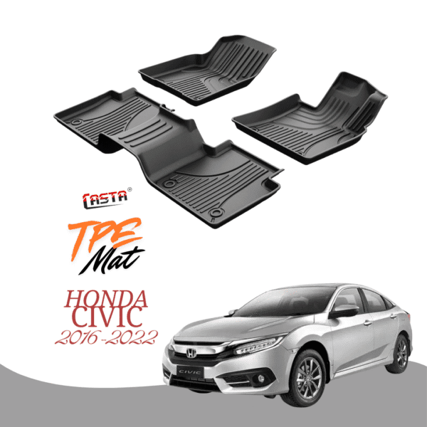 Honda Civic 2016-2022 TPR Car Floor Mats - Premium Interior Protection