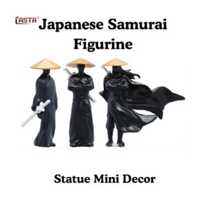 Japanese Samurai Figurine Statue Mini Decor- 3Pcs