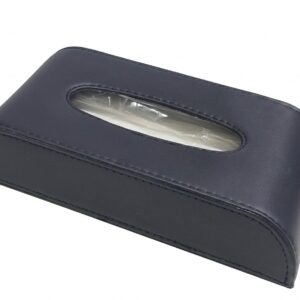 PU Leather Premium Tissue Box Case - Black