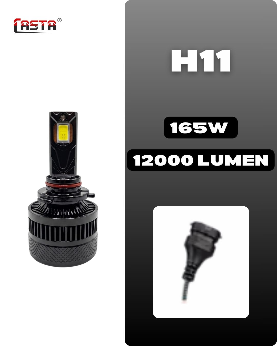 AKAI A180 High Power Car LED Headlight Kit - 165W- 12000 LUM H11 - Image 4